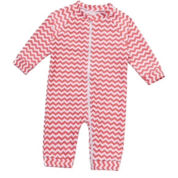 Girl’s 4T Long Sleeve UPF 50+ Sun Protection One Piece Bathing Suit Rash Guard - Picture 1 of 7